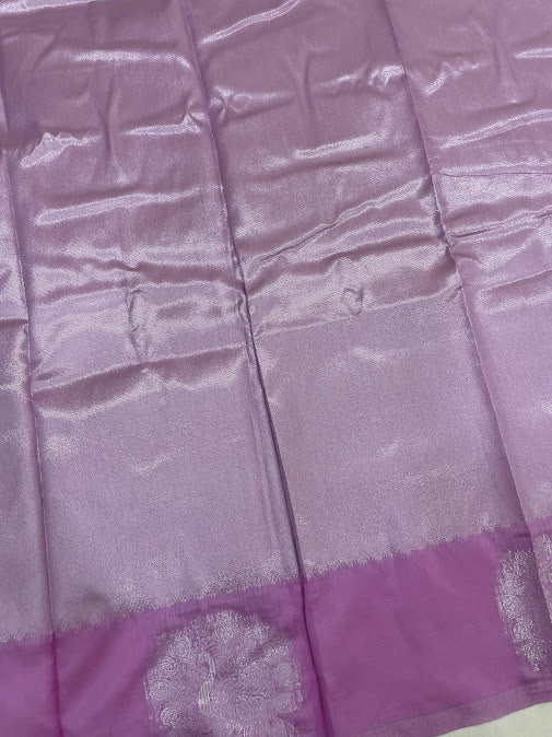 Attractive Pink Color Tissue Silk Saree In Suncity