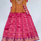 Amazing Copper And Pink Color Art Silk With Zari And Stone Work Langa Sets For Girls