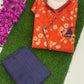 Dazzling Orange Color Boys Kurta Set With Contrast Pajama