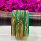 Lovely Green Color Metal Bangles With Gold Spiral Design In Suncity