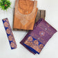 Copper And Viloet Color Art Silk With Zari And Stone Work Langa Sets In USA