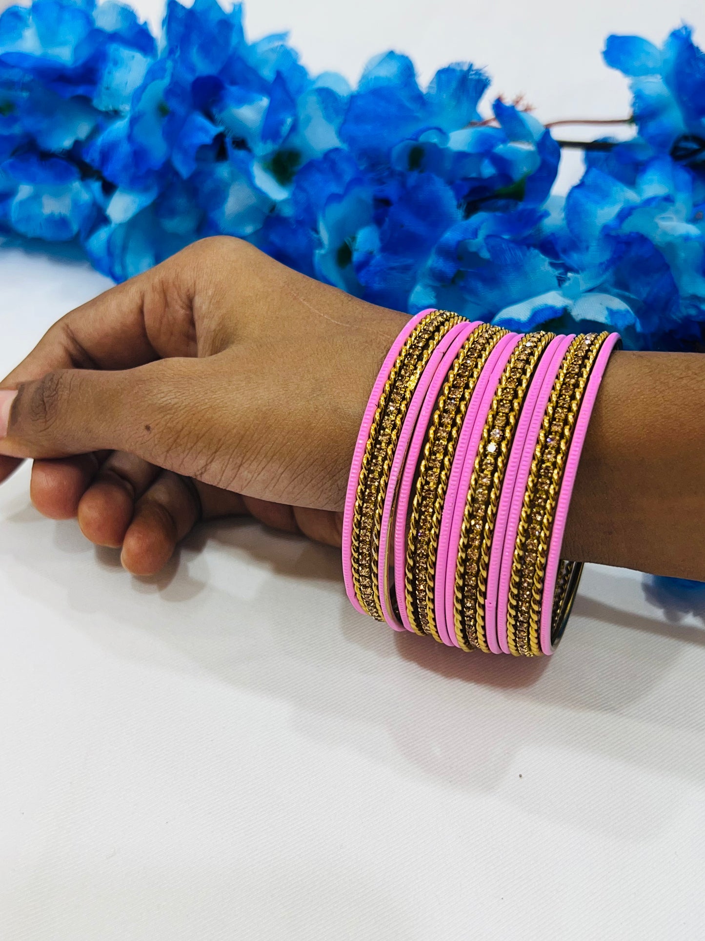  Pink Color Metal Bangles In USA