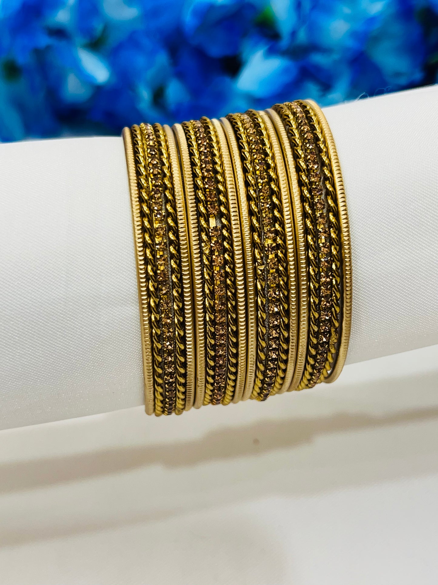 Pretty Gold Color Metal Bangles With Golden Design Near Me