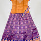 Alluring Copper And Viloet Color Art Silk With Zari And Stone Work Langa Sets For Girls