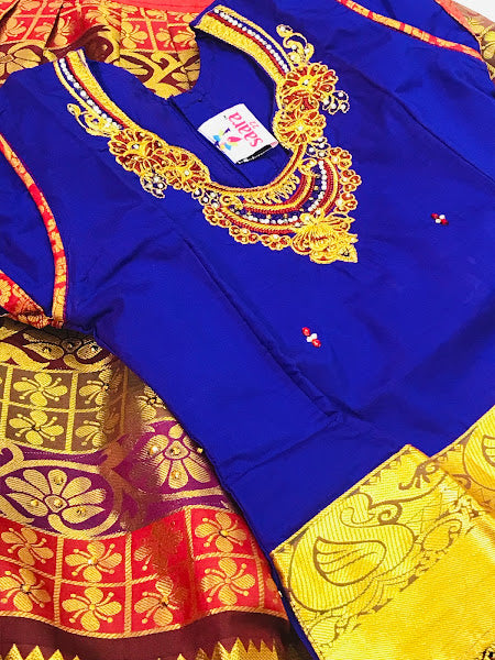 Attractive Blue Color Langa Sets For Girls Near Me