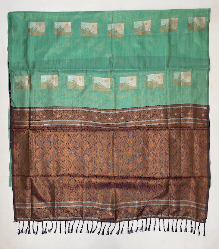 Wonderful Green Color Tissue Silk Saree In USA