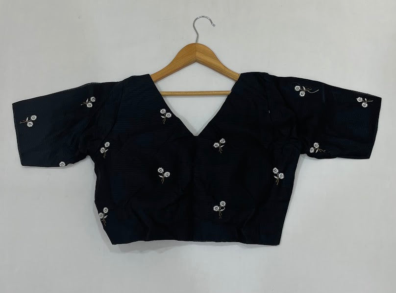 Stunning Black Color Cotton Readymade Blouse For Women