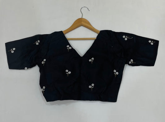 Stunning Black Color Cotton Readymade Blouse For Women