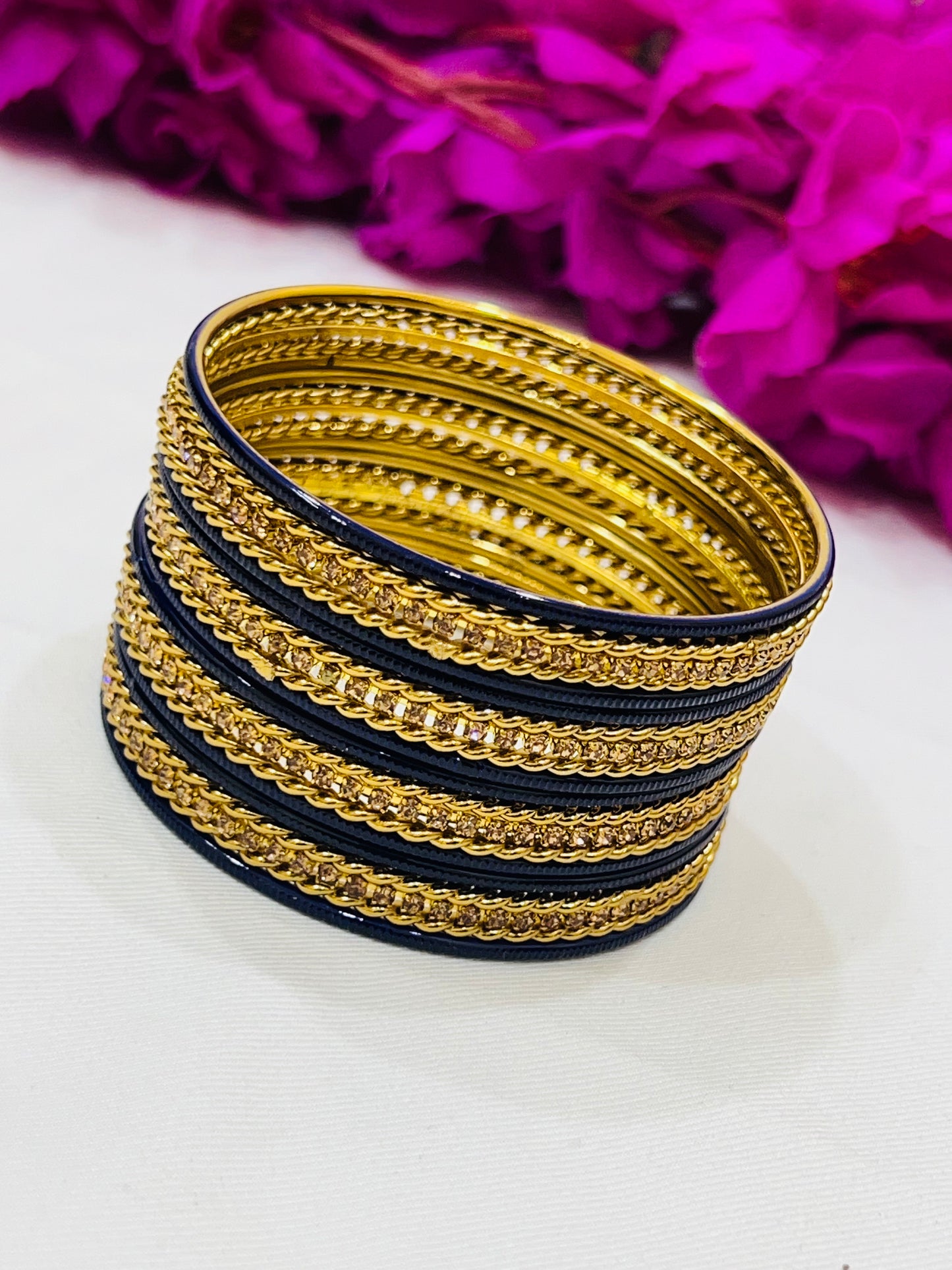 Metal Bangles With Golden Stone For Women In Arizona