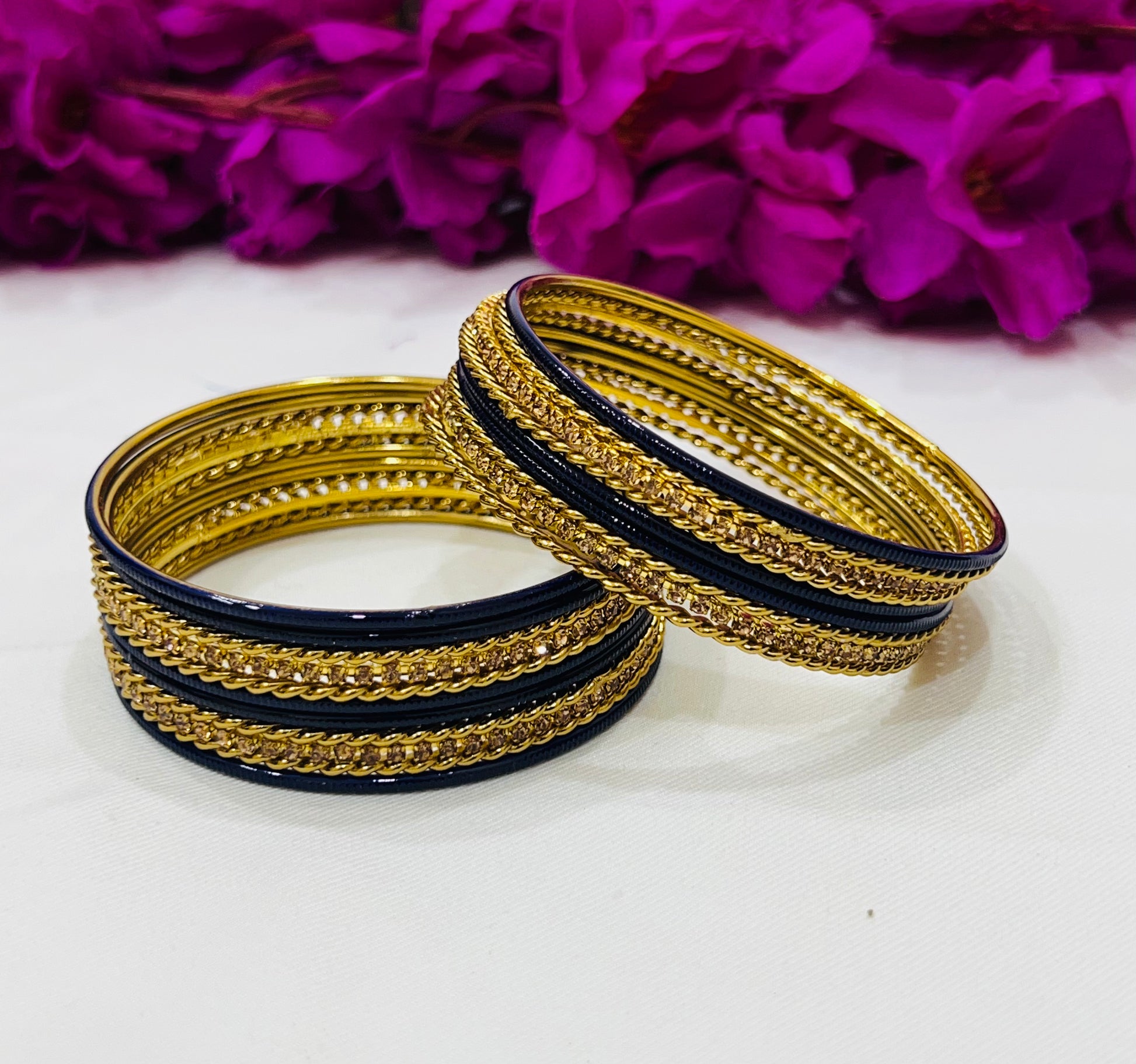 Navy Blue Color Metal Bangles In USA