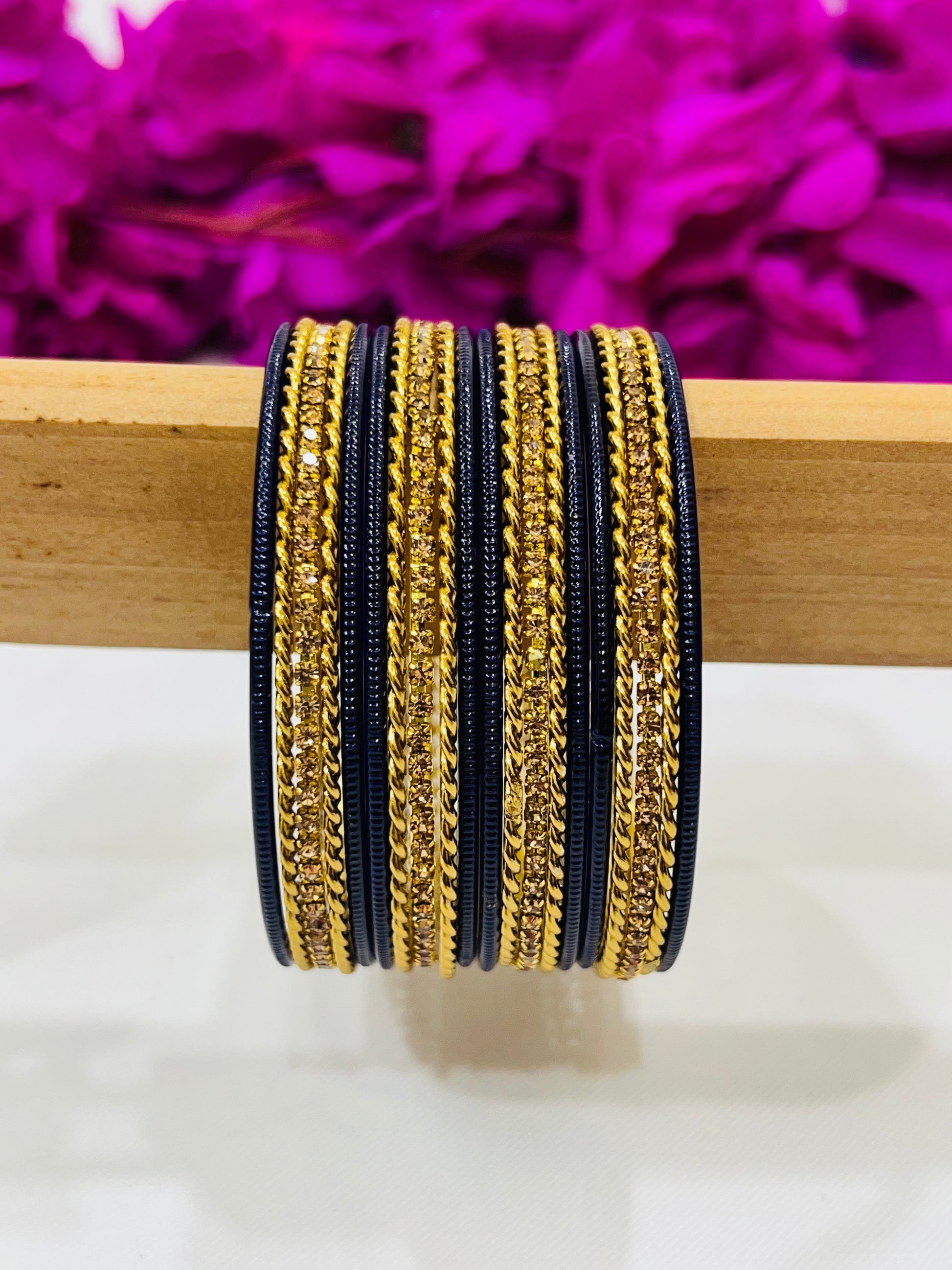 Exquisite Navy Blue Color Metal Bangles In Chandler