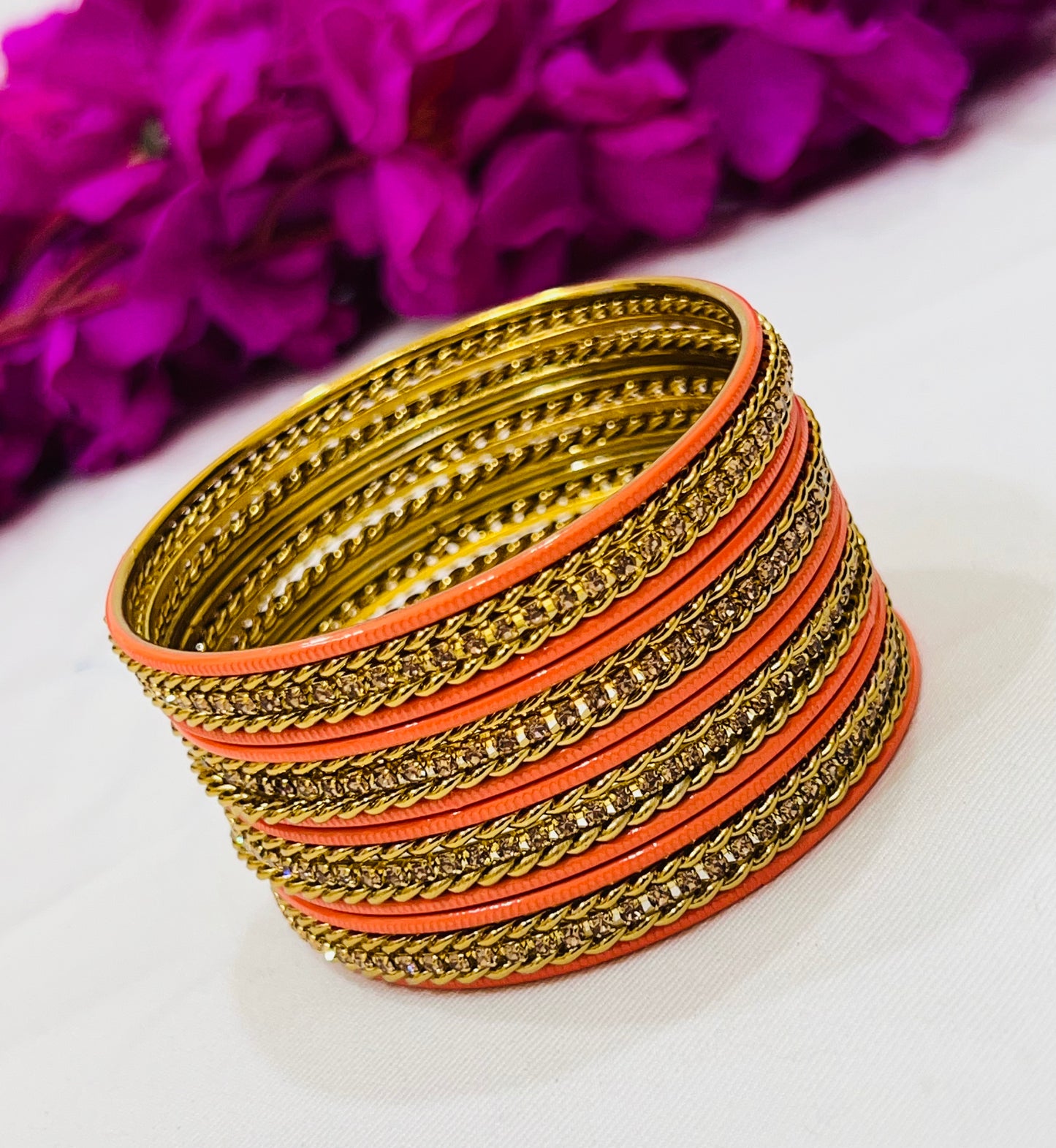 Pretty Metal Bangles With Stone Work In Arizona