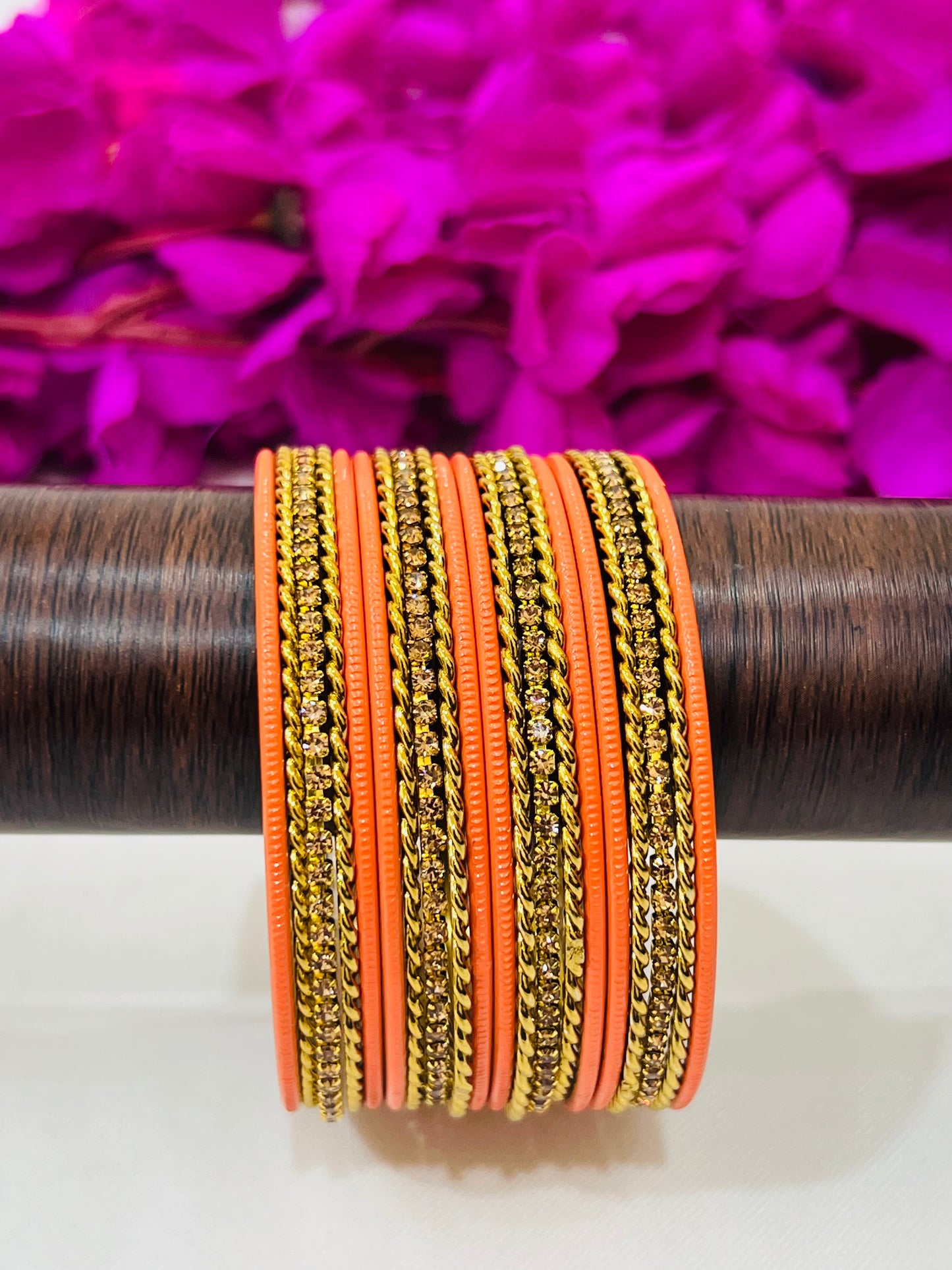 Women's Orange Color Metal Bangles In USA