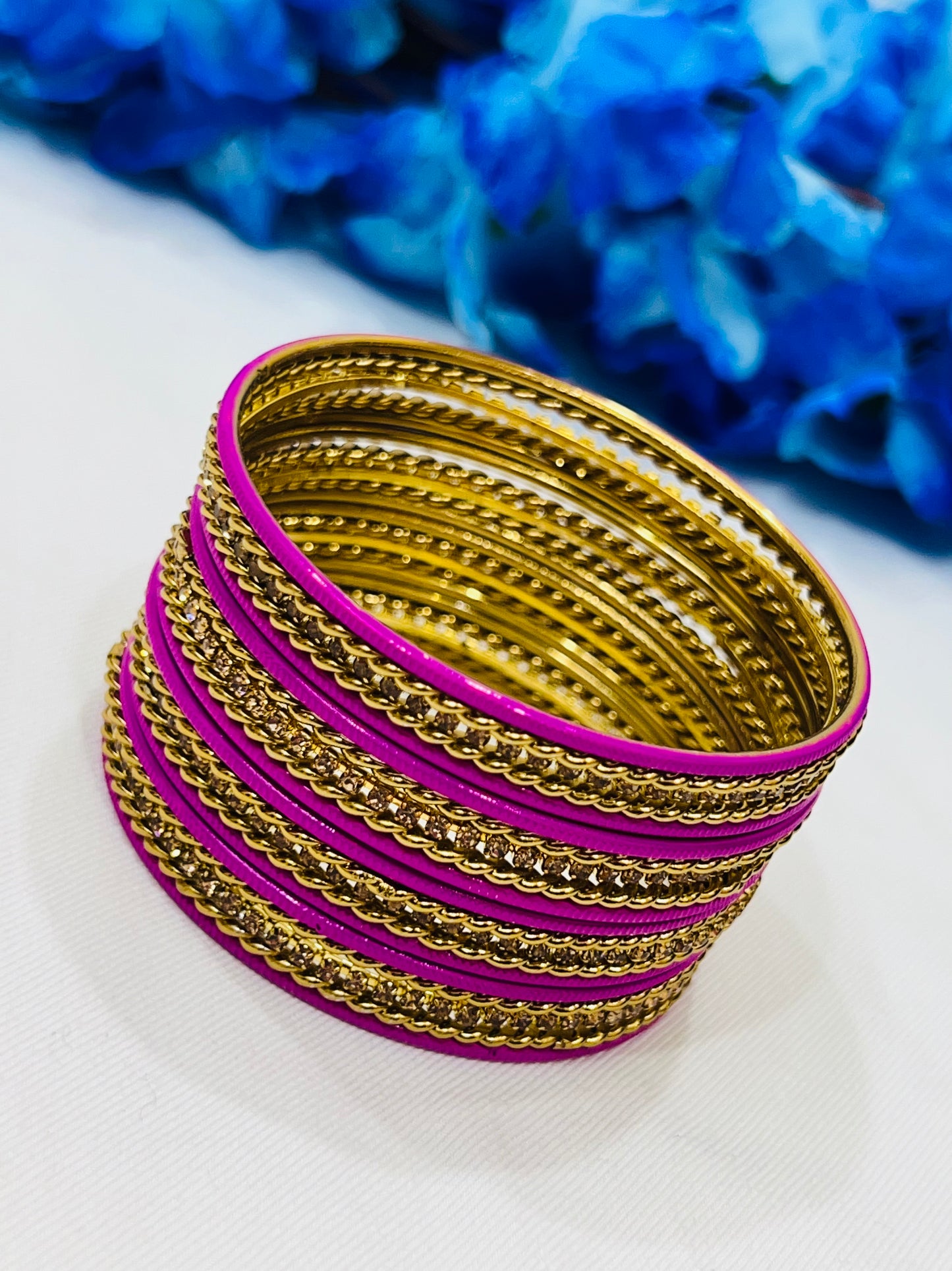 Pleasing Violet Color Metal Bangles In Globe