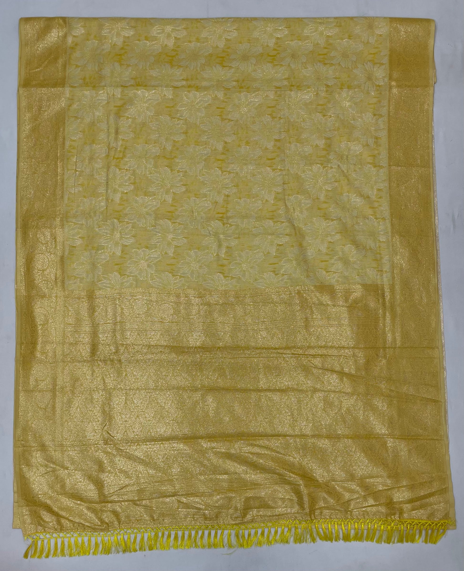 Yellow Color Silk Cotton Saree In USA