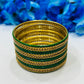 Alluring Green Color Unique Design Metal Bangles For Women