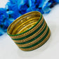 Alluring Green Color Unique Design Metal Bangles For Women