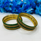 Alluring Green Color Unique Design Metal Bangles For Women