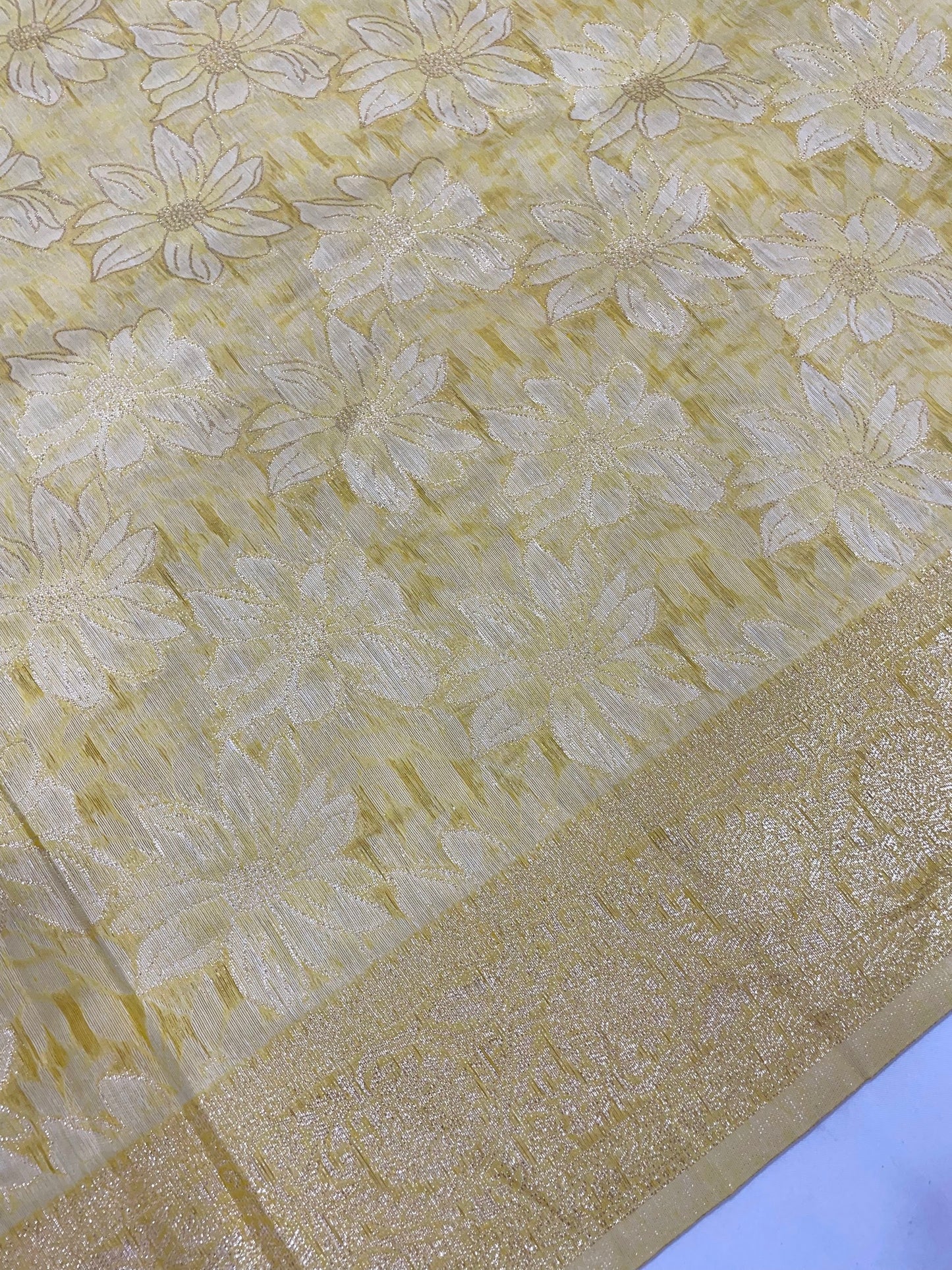 Yellow Color Silk Cotton Saree In Mesa