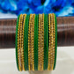 Alluring Green Color Unique Design Metal Bangles For Women