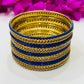 Enchanting Blue Color Smooth Finishing Metal Bangles For Women