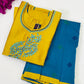Attractive Blue Color Art Silk Embroidered Langa Set For Girls Near Me