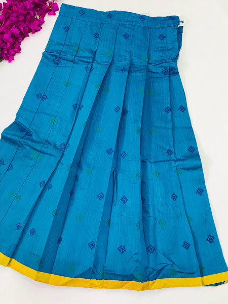Attractive Blue Color Art Silk Embroidered Langa Set For Girls In Douglas