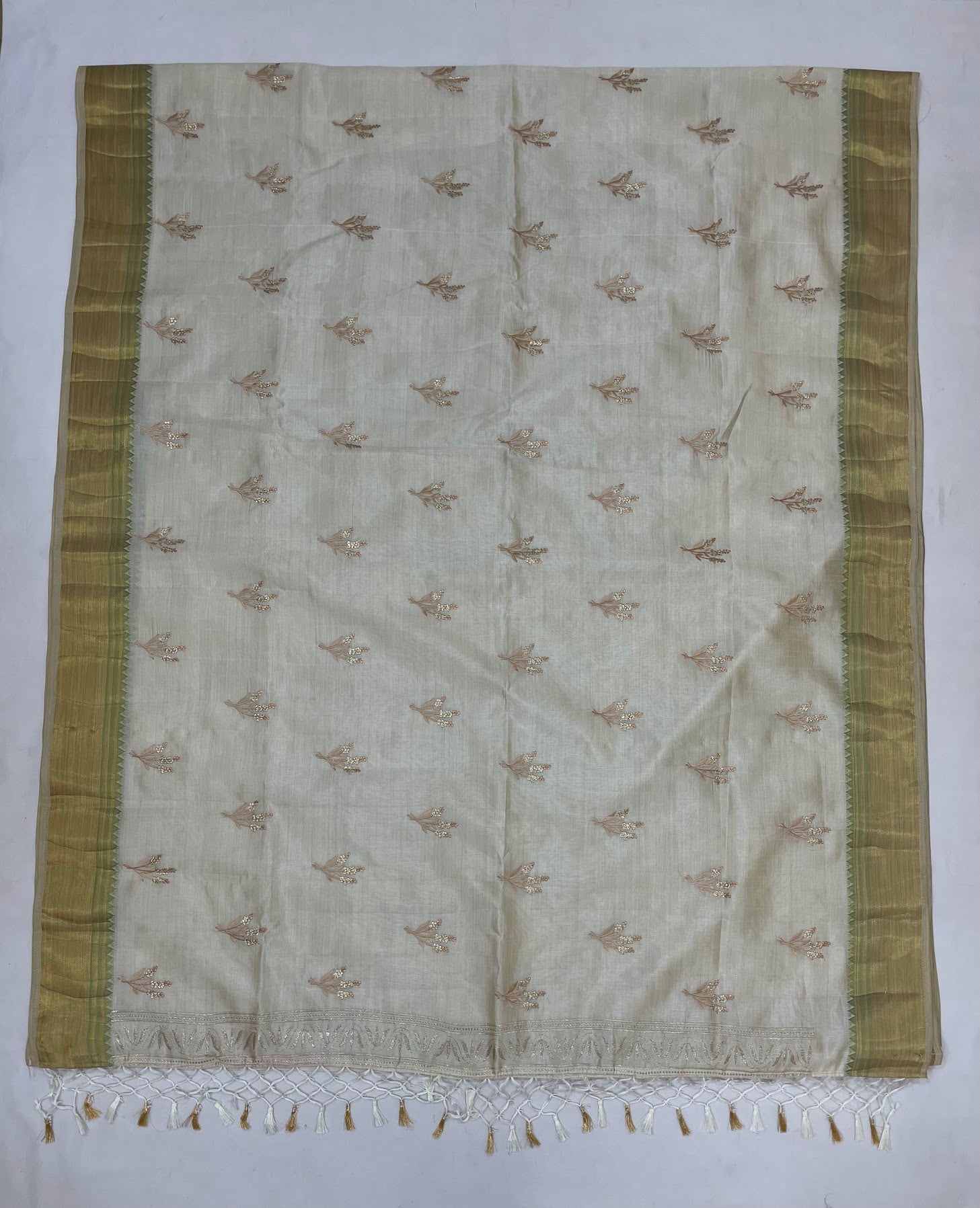 Beautiful Sandal Color Silk Cotton Saree In USA