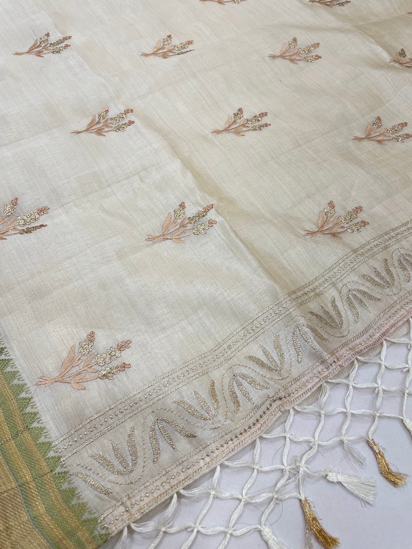 Beautiful Sandal Color Silk Cotton Saree In Suncity