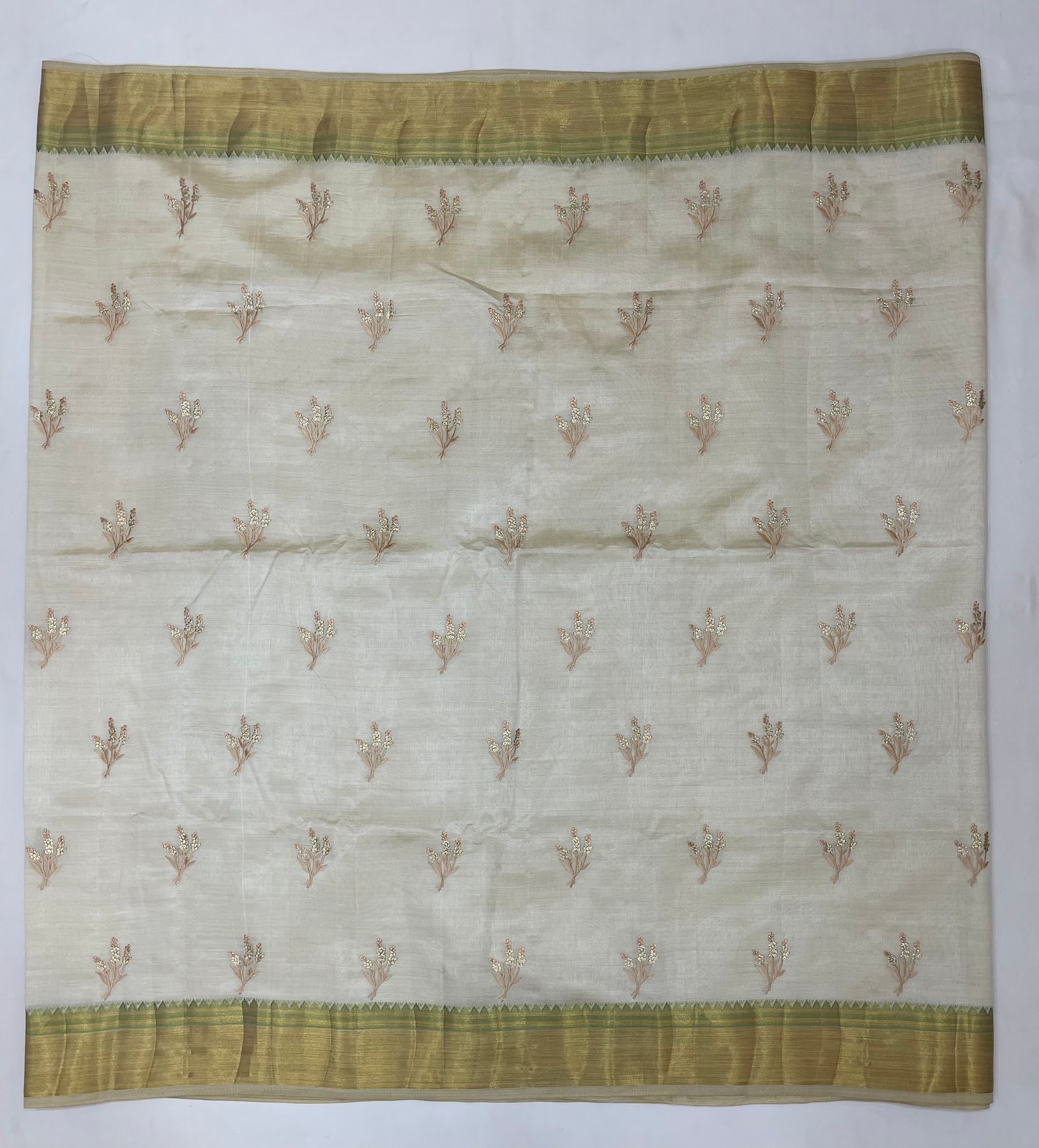 Beautiful Sandal Color Silk Cotton Saree In Yuma