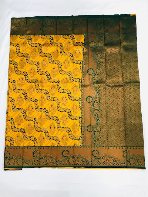 Gorgeous Yellow Color Art Silk Saree With Butta Motifs In USA