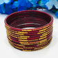 Charming Maroon Color Unique Design Glass Bangles