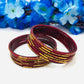 Maroon Color Unique Design Glass Bangles Near Me