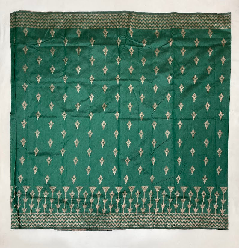 Alluring Green Color Silk Cotton Saree In Mesa