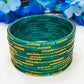 Elegant Green Color Party Wear Glass Bangles For Women