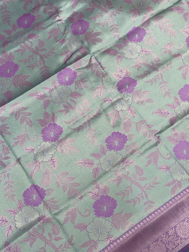 Elegant Sea Blue Color Art Silk Saree In Tempe