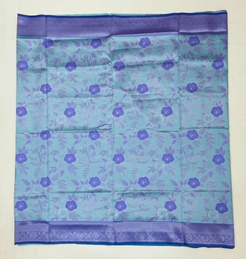 Elegant Sea Blue Color Art Silk Saree In Mesa