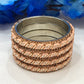 Gorgeous Peach Colored Stone Work Metal Bangles For Girls