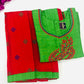 Gorgeous Silk Cotton Green And Red Color Embroidered Work Langa Set Near Me