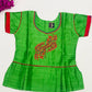 Gorgeous Silk Cotton Green And Red Color Embroidered Work Langa Set In USA