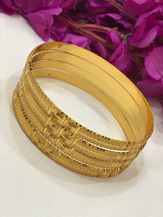 Gorgeous Gold Plated Art Designed Bangles For Women