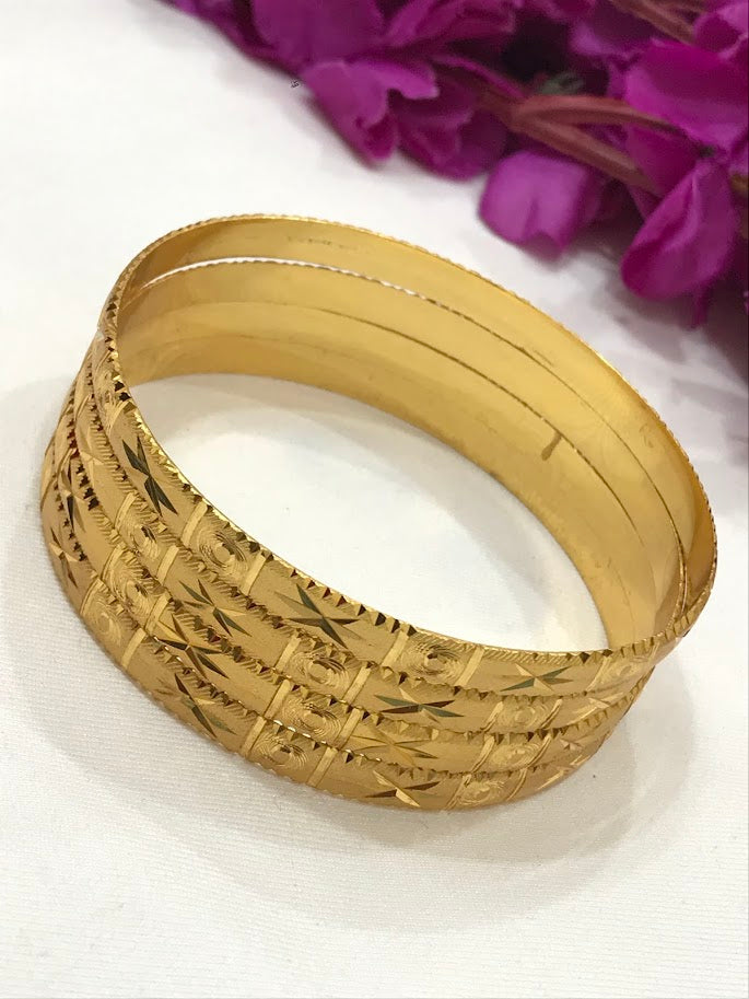 Beautiful Designer Work Gold Plated Bangles For Women