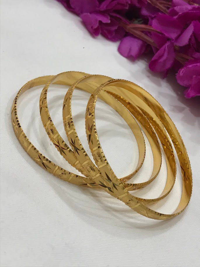 Beautiful Designer Work Gold Plated Bangles For Women