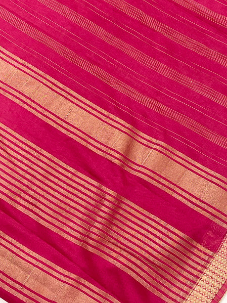 Pink Color Saree With Zari Work In Suncity
