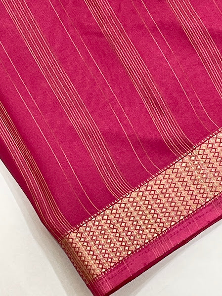 Pink Color Mysore Silk Saree In Surprise