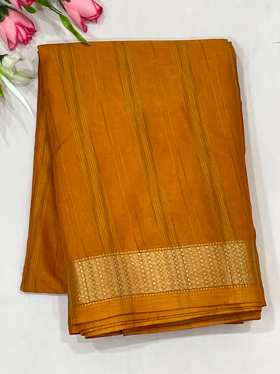 Yellow Color Assam Silk Saree For Women