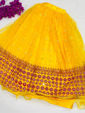 Appealing Yellow Color Designer Lehenga Choli With Embroidery Work Near Me