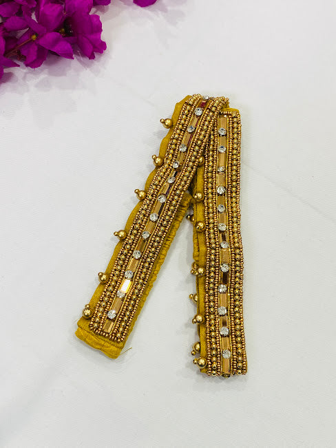 Golden Color Saree Belt With Stone Work
