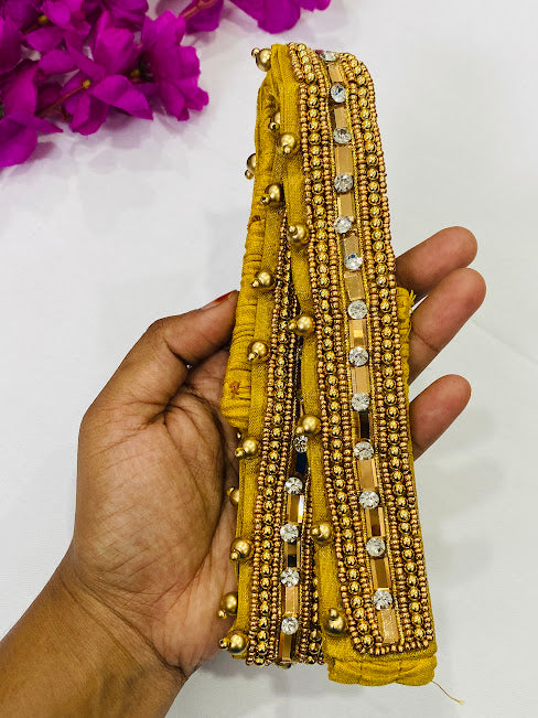 Golden Color Saree Belt With Stone Work In USA