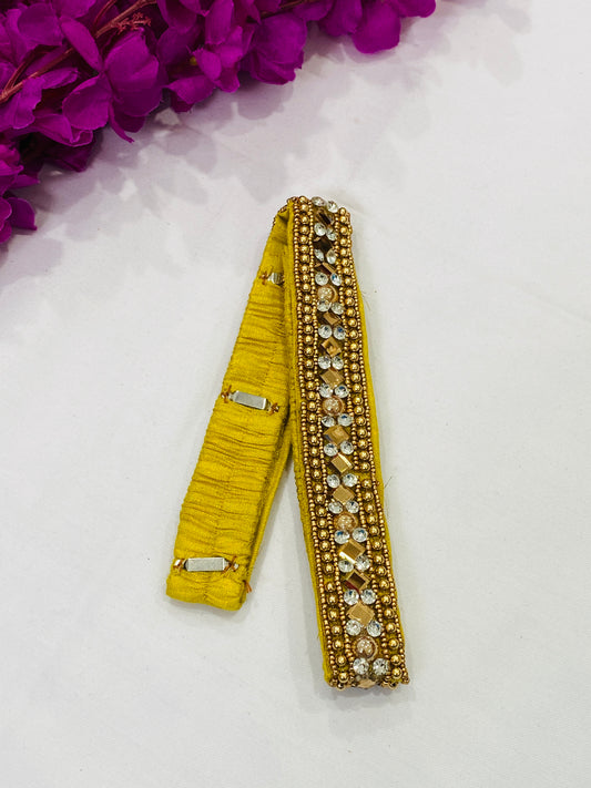 Elegant Golden Color Saree Belt With Stone Work